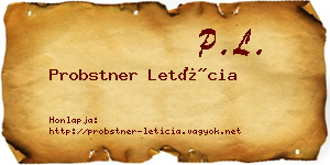 Probstner Letícia névjegykártya